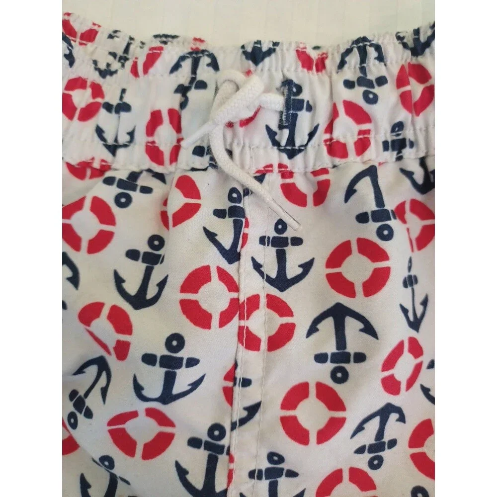 Janie and Jack boys sz 6 swim shorts trunks with briefs nautical July 4th beach